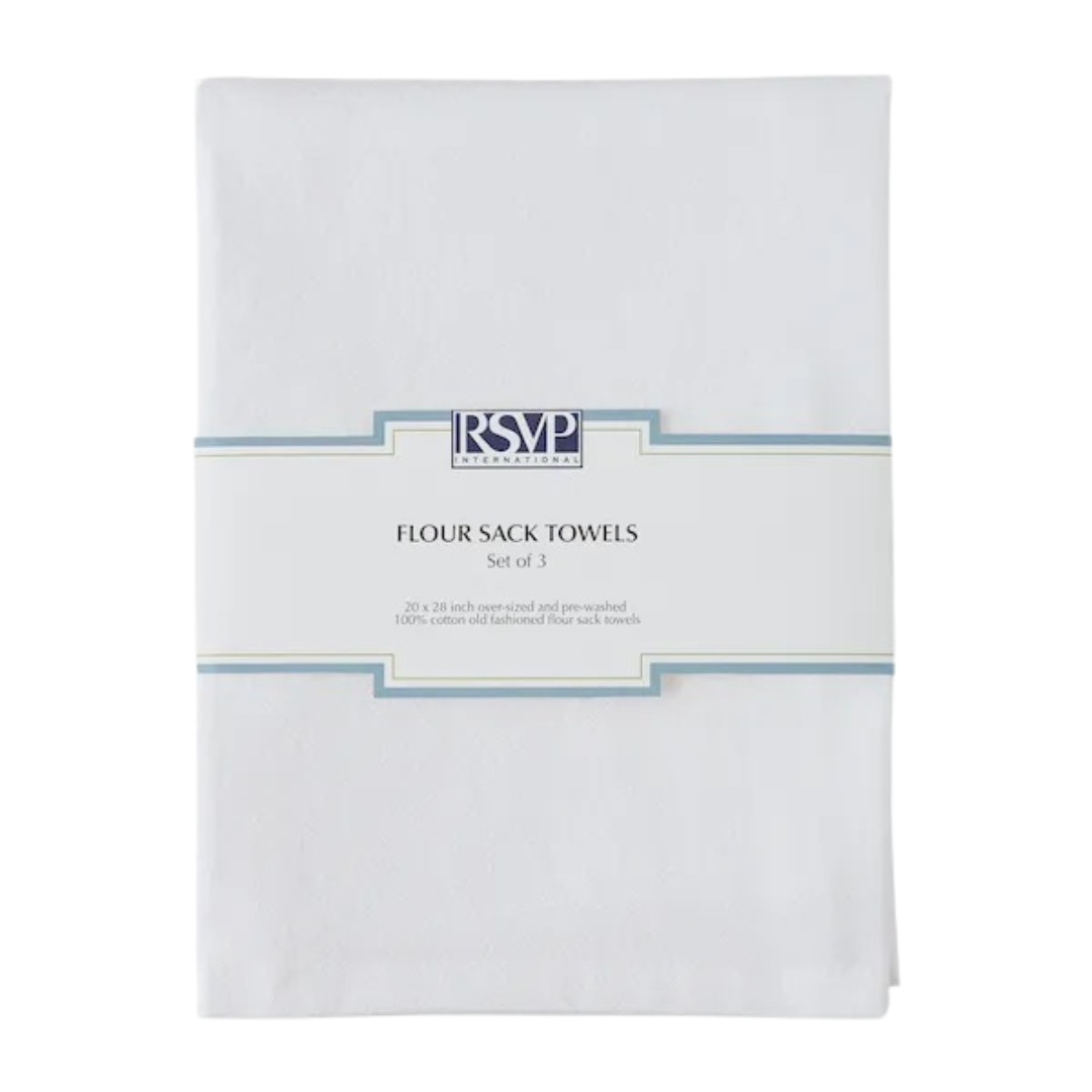 Set of 3 Flour Sack Towel - White