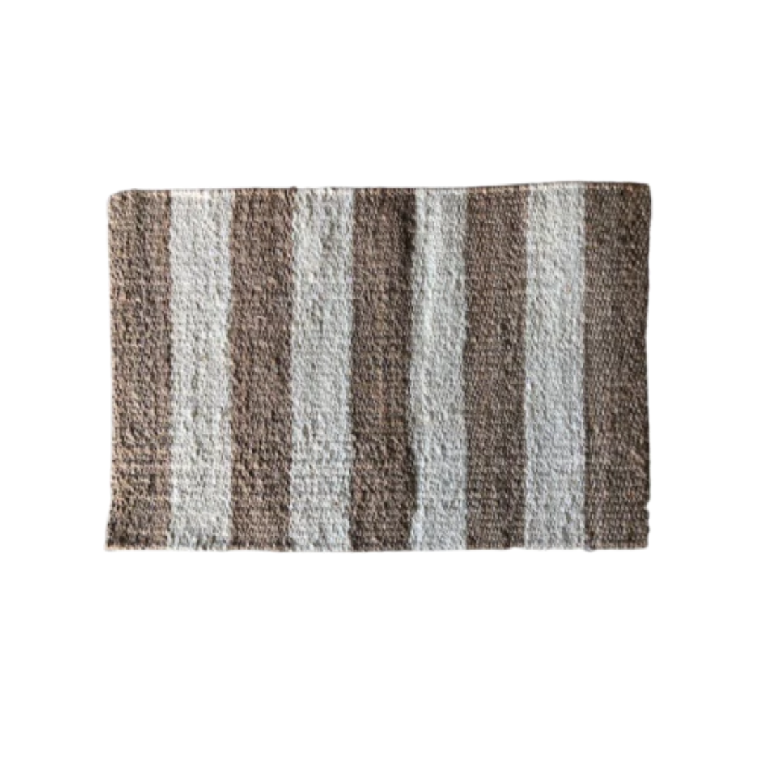 Jute Mat - Natural Stripe