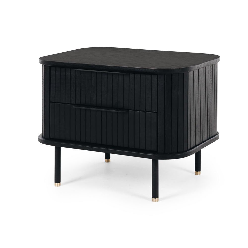 Anders 2 Drawer Bedside - Black - Humble & Grand Homestore