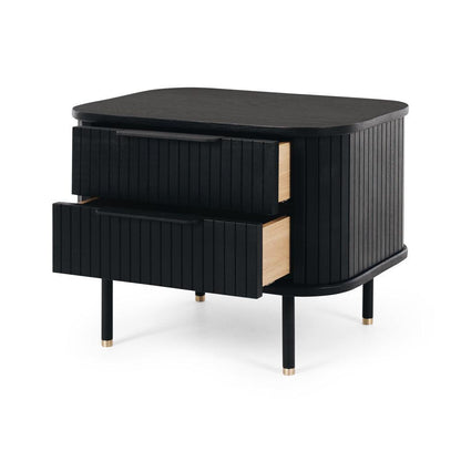 Anders 2 Drawer Bedside - Black - Humble & Grand Homestore