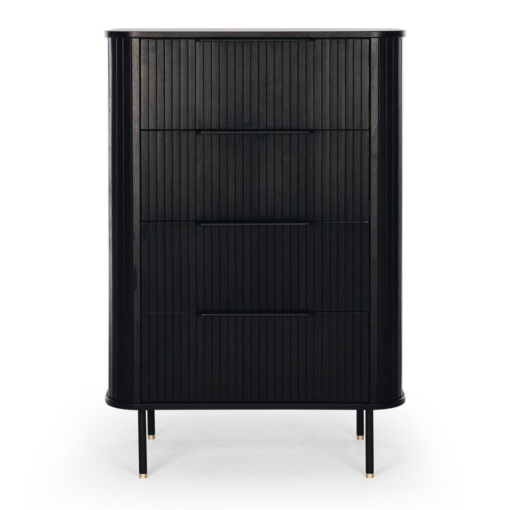 Anders 4 Drawer Tallboy - Black - Humble & Grand Homestore