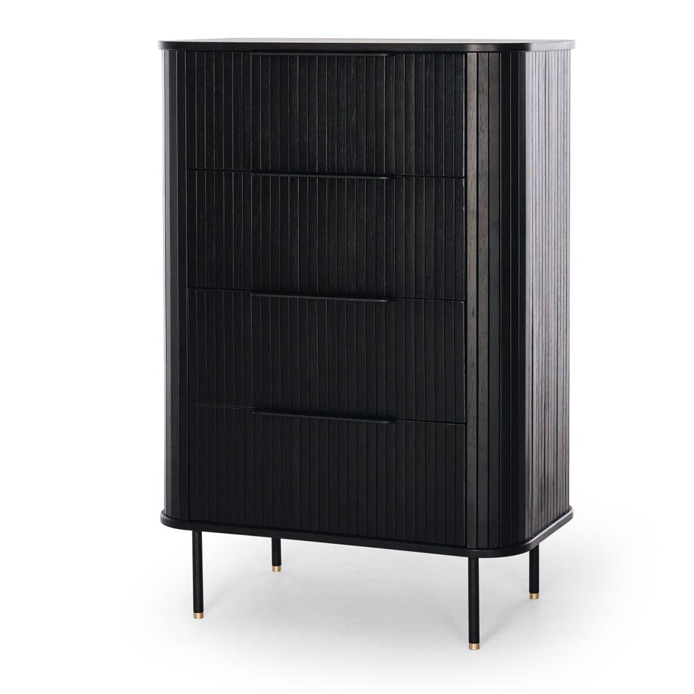 Anders 4 Drawer Tallboy - Black - Humble & Grand Homestore