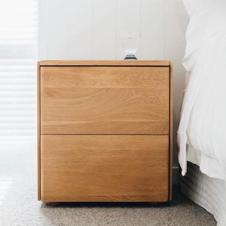 Cube Natural Oak Bedside - Oak Top - Humble & Grand Homestore