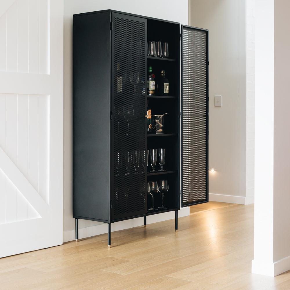 Dawn Tall Cabinet - Black - Humble & Grand Homestore