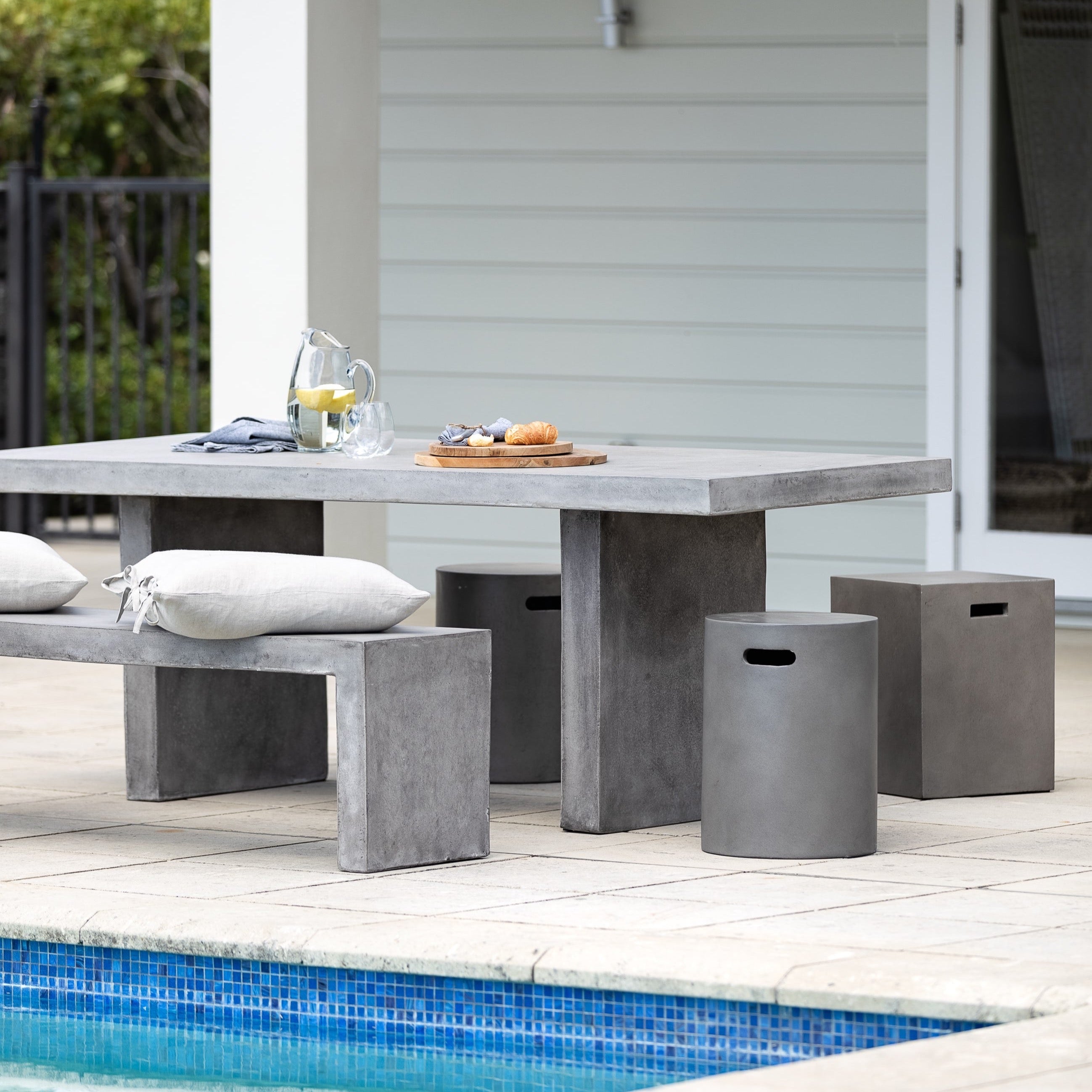 Concrete stool shop side table