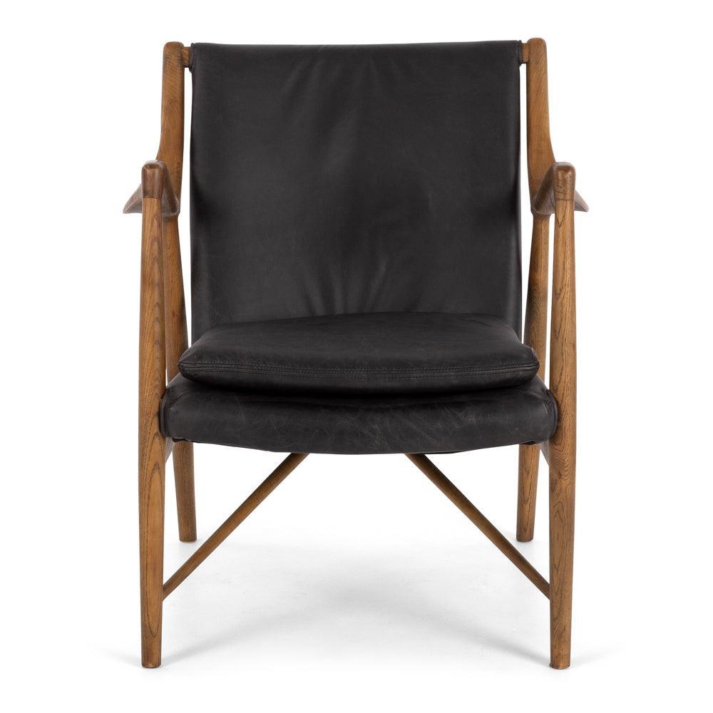 Finn Armchair - Black Wax Leather - Humble & Grand Homestore