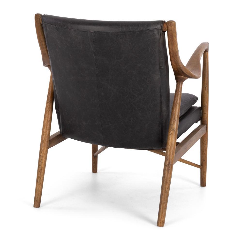 Finn Armchair - Black Wax Leather - Humble & Grand Homestore