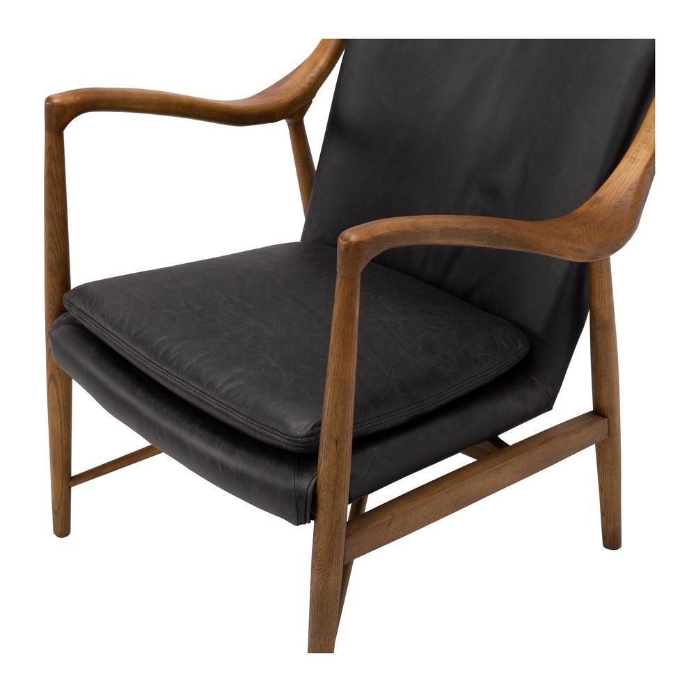 Finn Armchair - Black Wax Leather - Humble & Grand Homestore