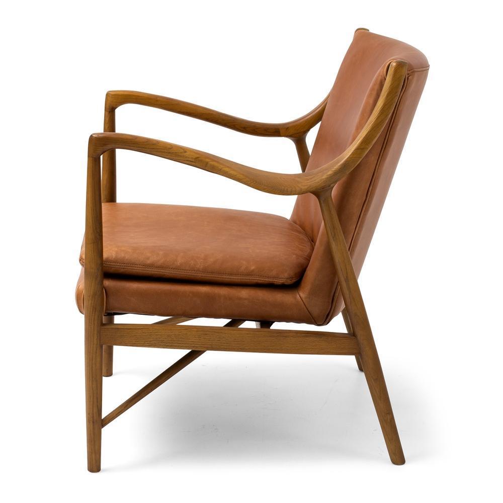 Finn Armchair - Cognac Leather - Humble & Grand Homestore