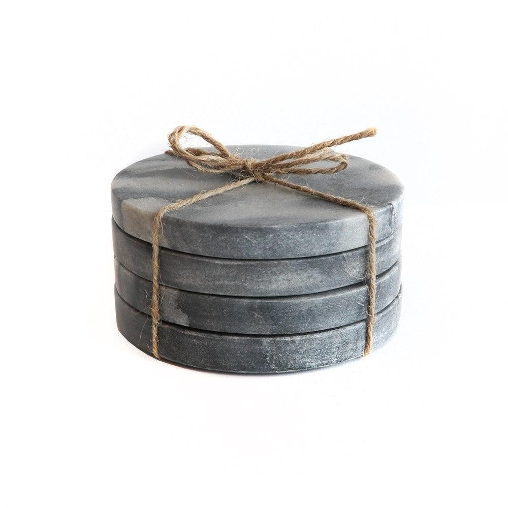 Grey Marble Coasters - Round - Humble & Grand Homestore