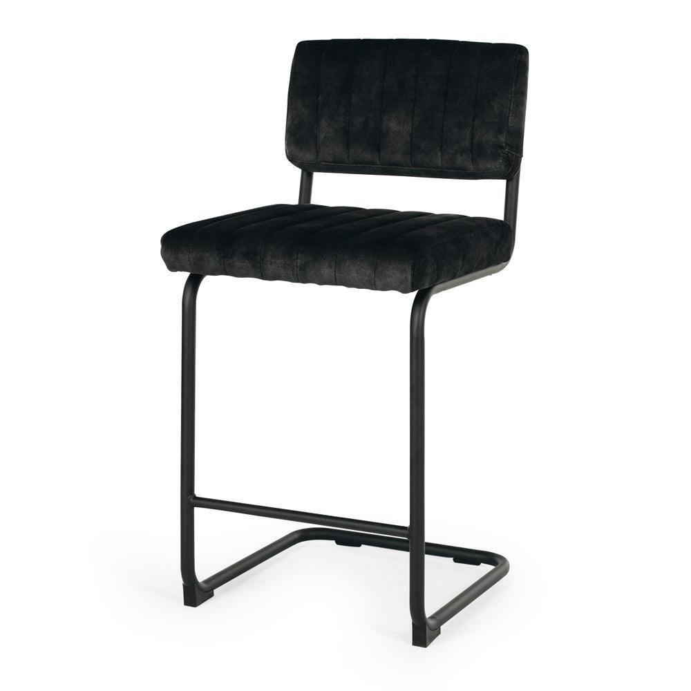 Halo Barstool - Velvet Anthracite - Humble & Grand Homestore