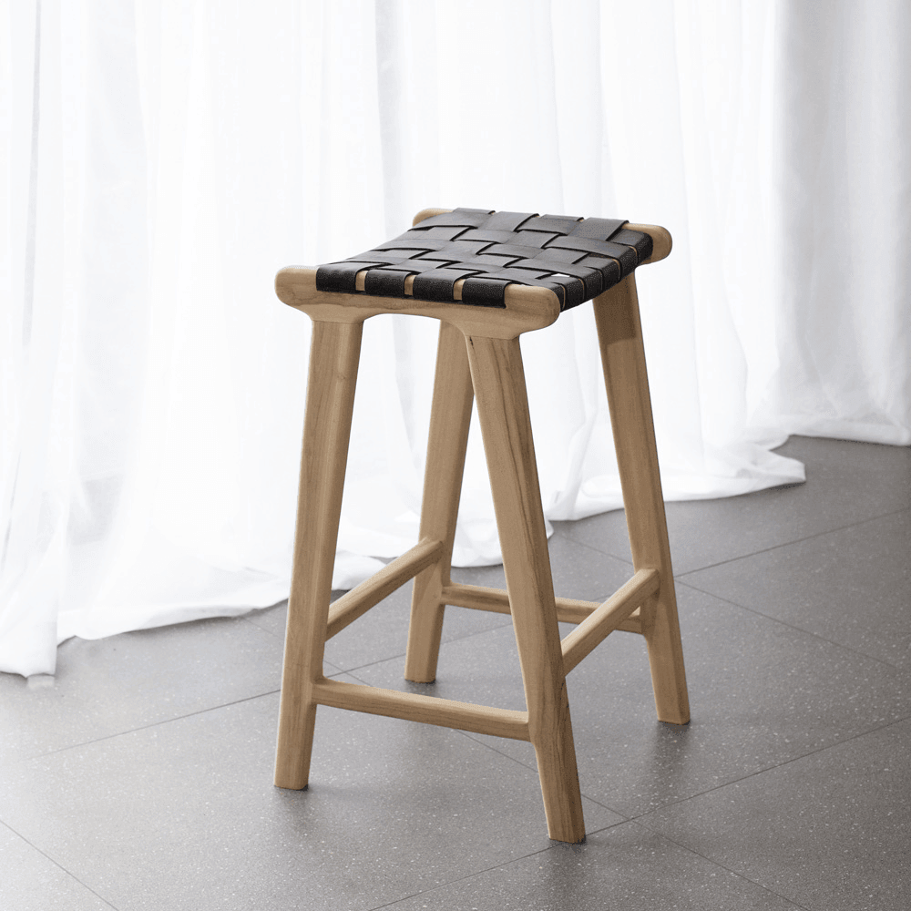 Indo Woven Barstool - Black - Humble & Grand Homestore