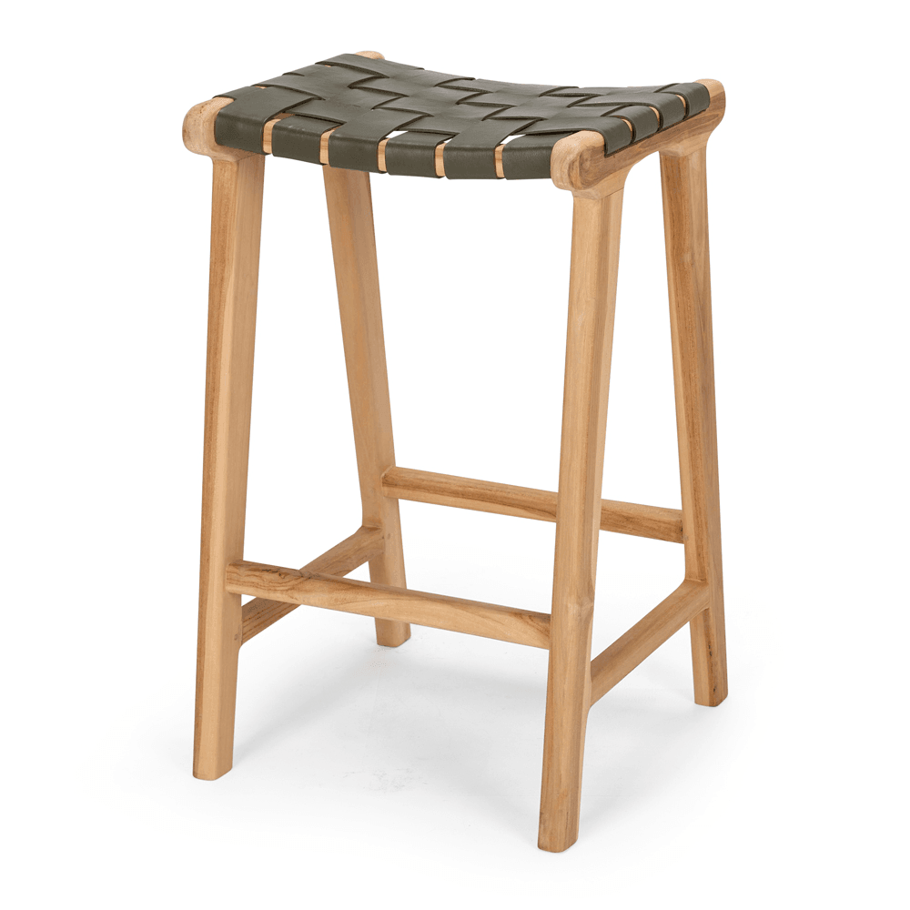 Indo Woven Barstool - Olive - Humble & Grand Homestore