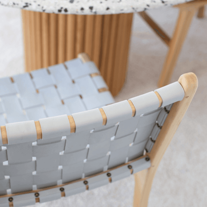 Indo Woven Dining Chair - Duck Egg - Humble & Grand Homestore