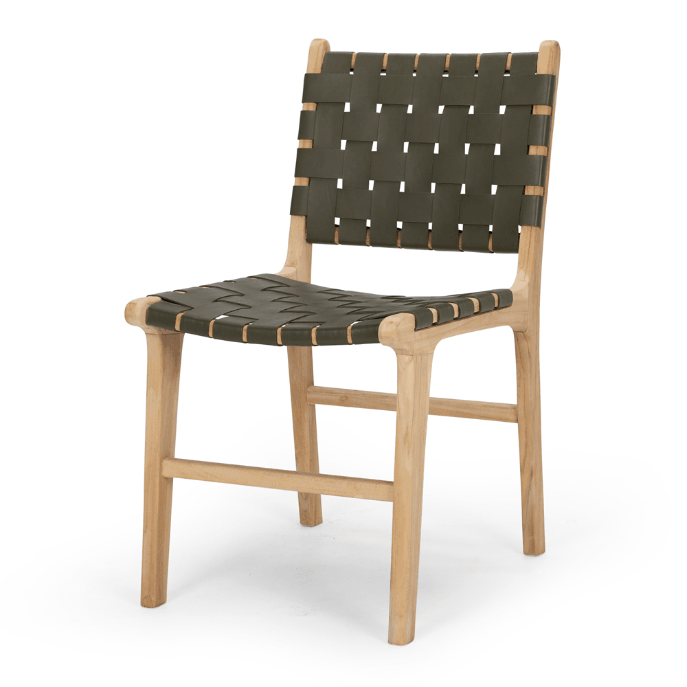 Indo Woven Dining Chair - Olive - Humble & Grand Homestore