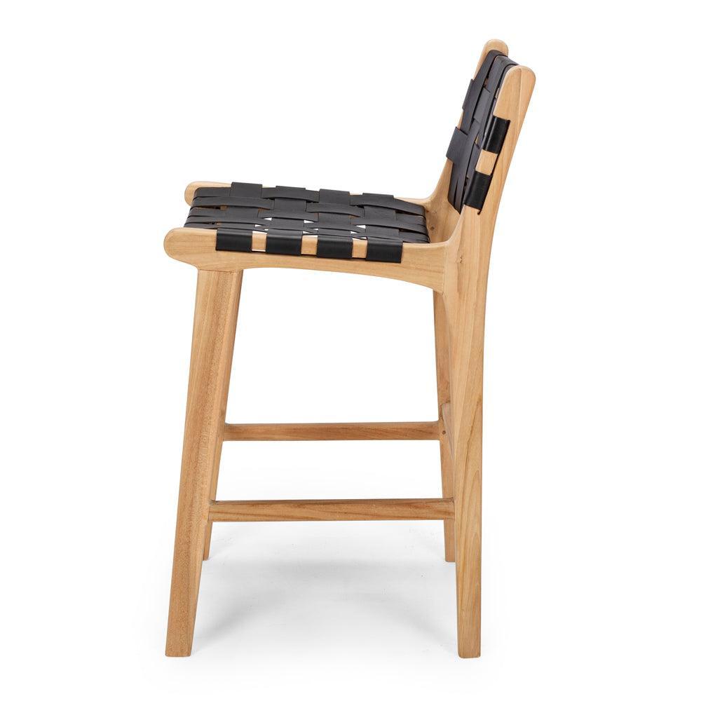 Indo Woven Highback Barstool - Black - Humble & Grand Homestore