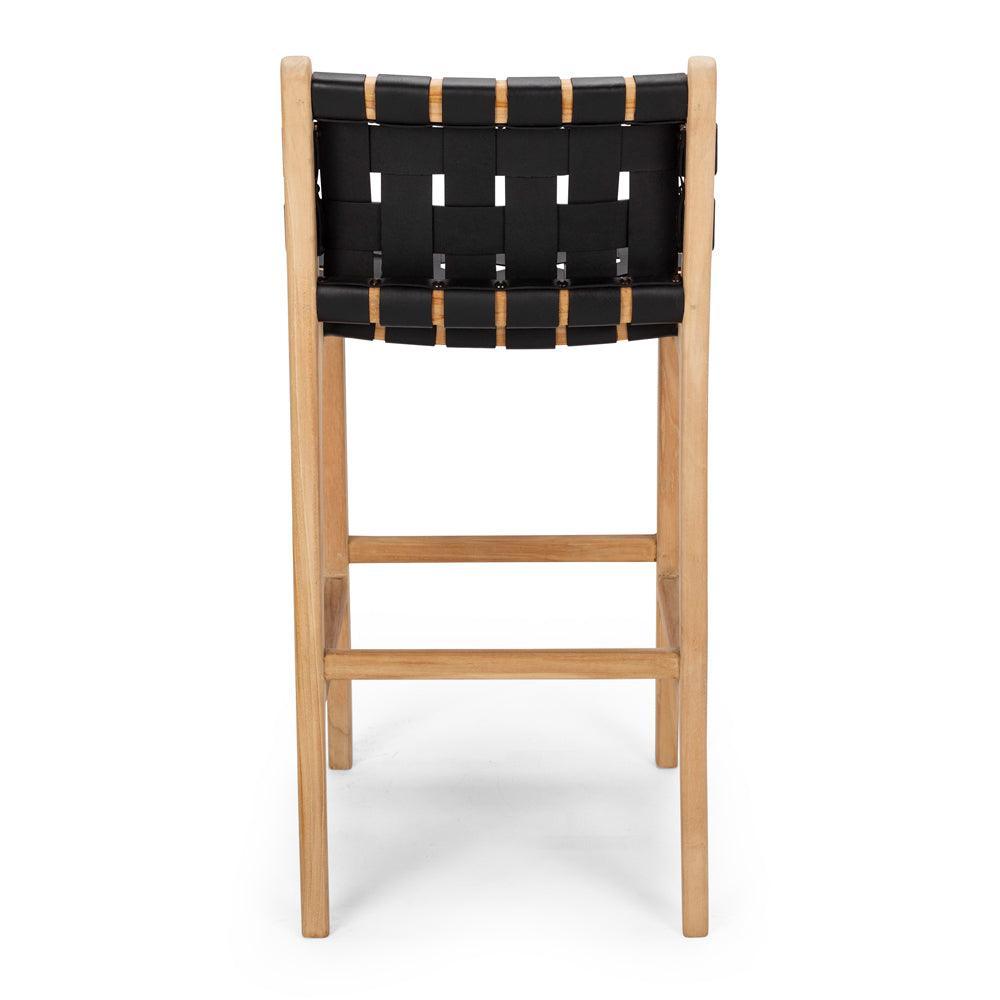 Indo Woven Highback Barstool - Black - Humble & Grand Homestore