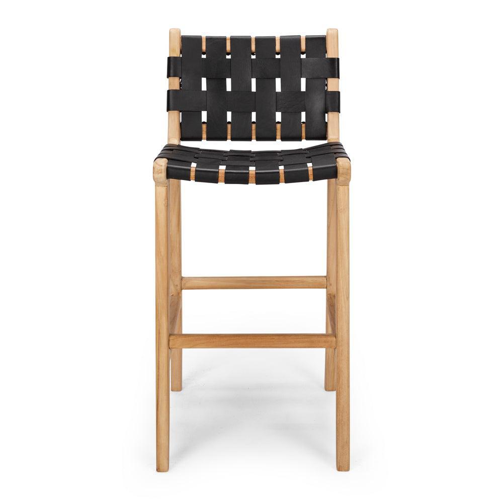 Indo Woven Highback Barstool - Black - Humble & Grand Homestore