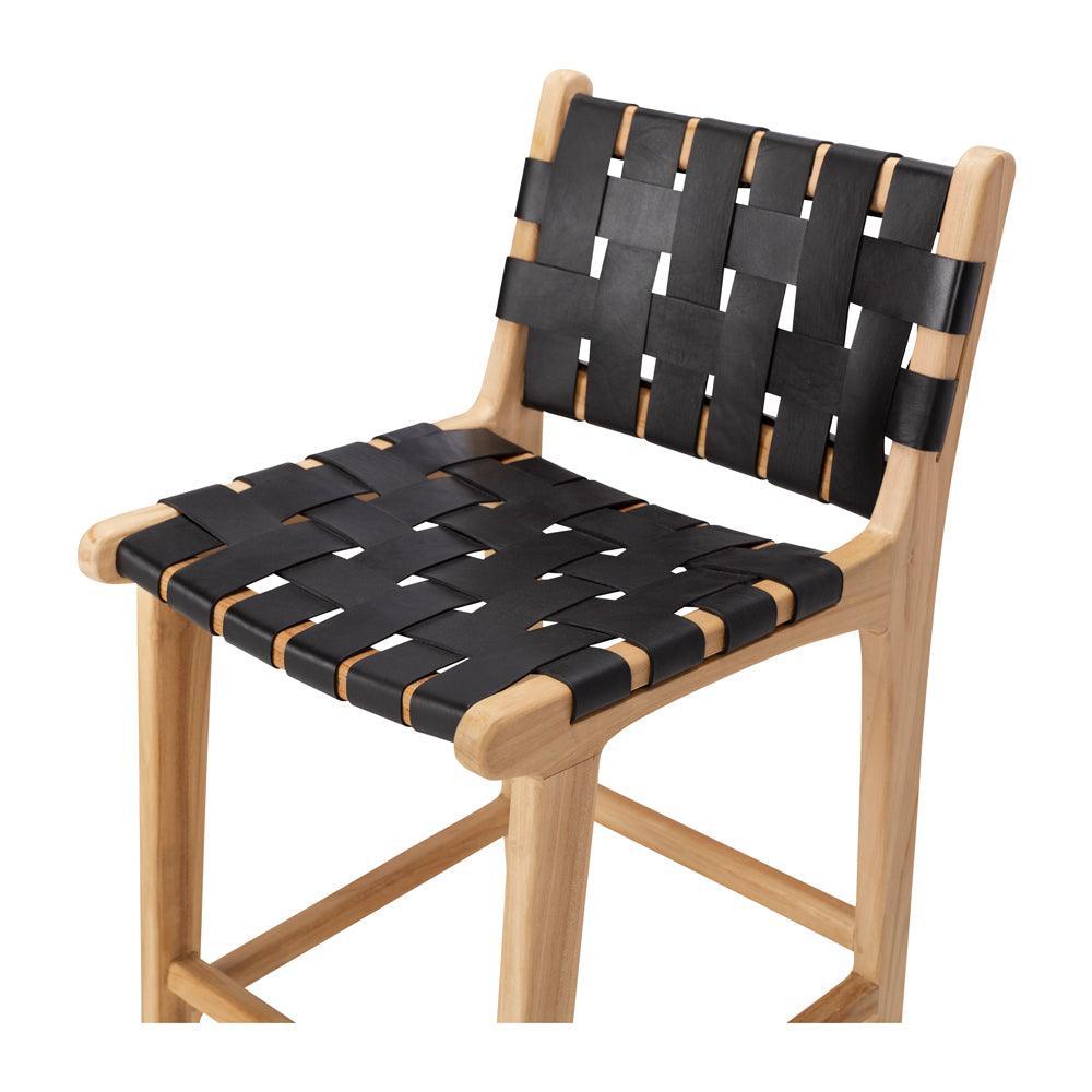 Indo Woven Highback Barstool - Black - Humble & Grand Homestore