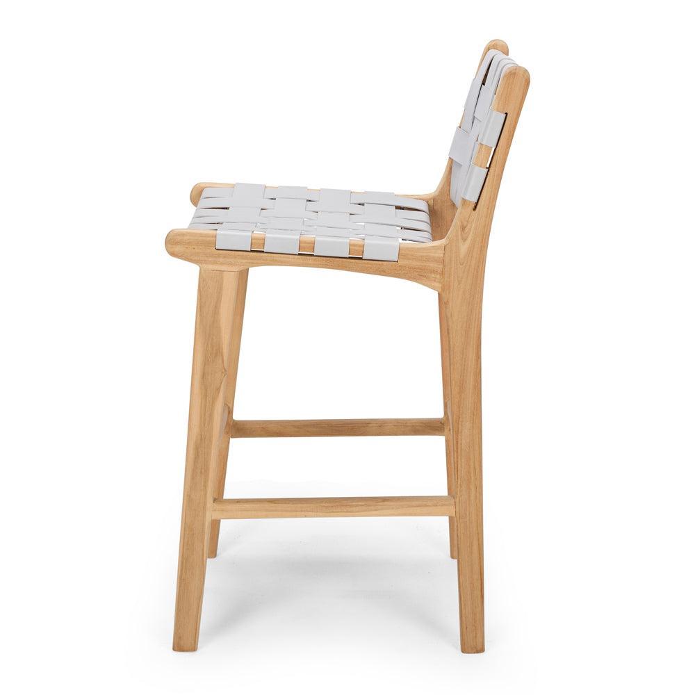 Indo Woven Highback Barstool - Duck Egg - Humble & Grand Homestore