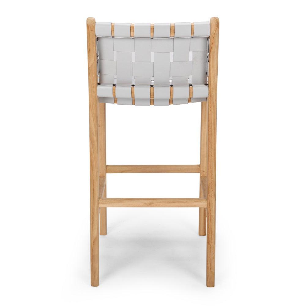 Indo Woven Highback Barstool - Duck Egg - Humble & Grand Homestore