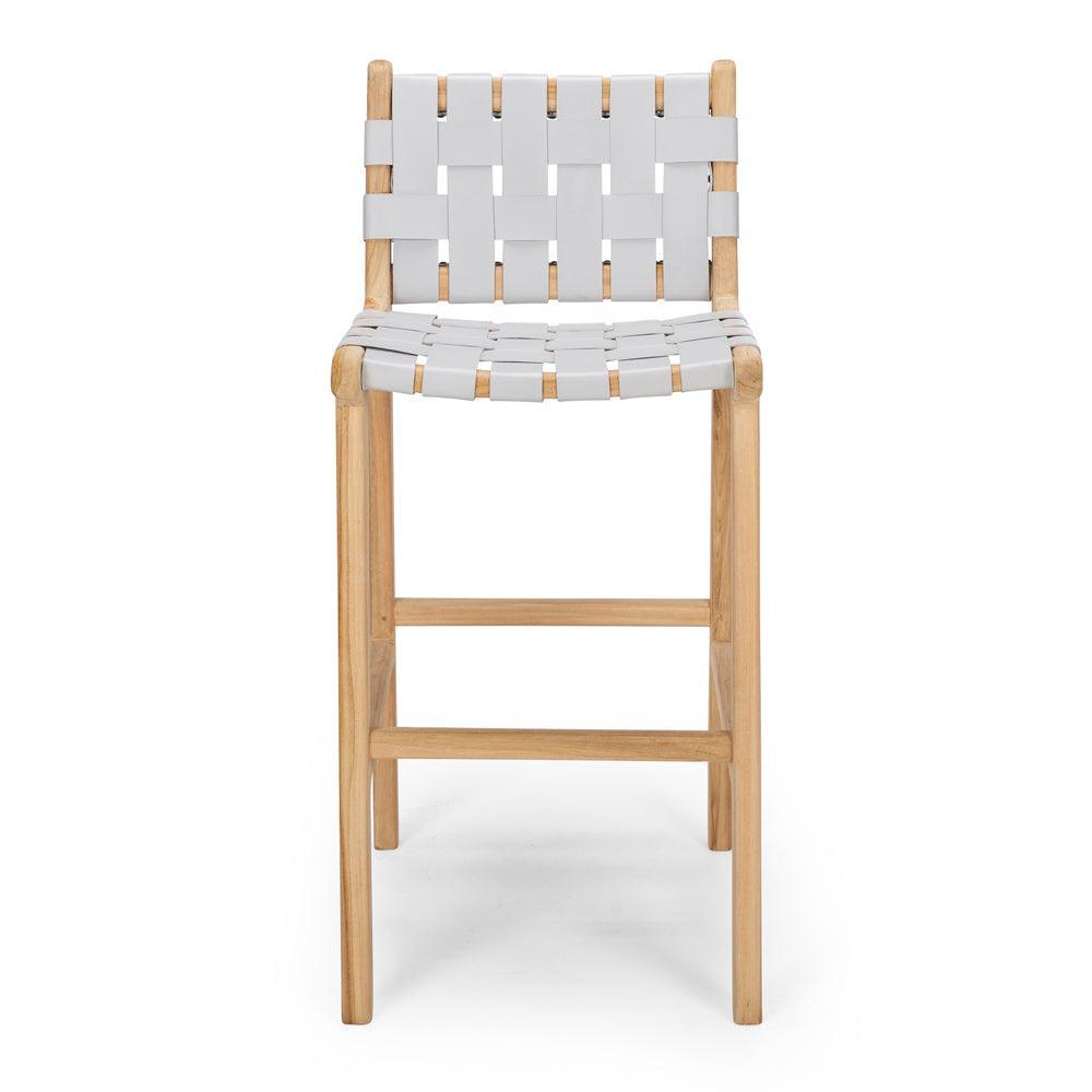 Indo Woven Highback Barstool - Duck Egg - Humble & Grand Homestore