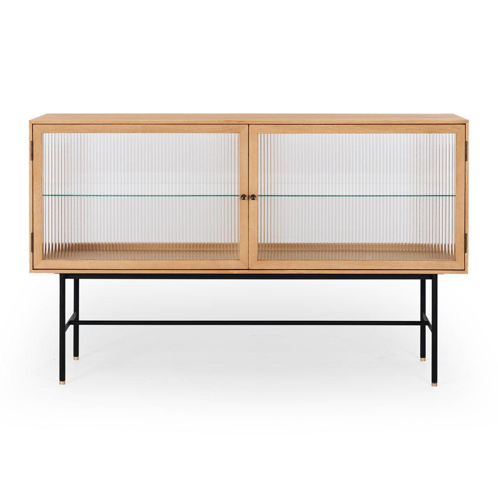 Kobe Sideboard Fluted Glass - Oak - Humble & Grand Homestore