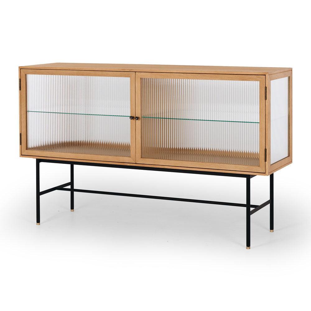 Kobe Sideboard Fluted Glass - Oak - Humble & Grand Homestore