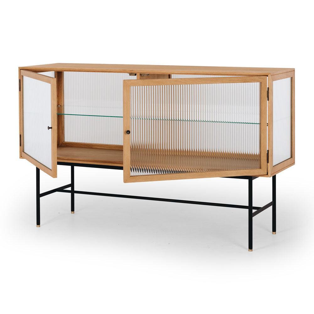 Kobe Sideboard Fluted Glass - Oak - Humble & Grand Homestore