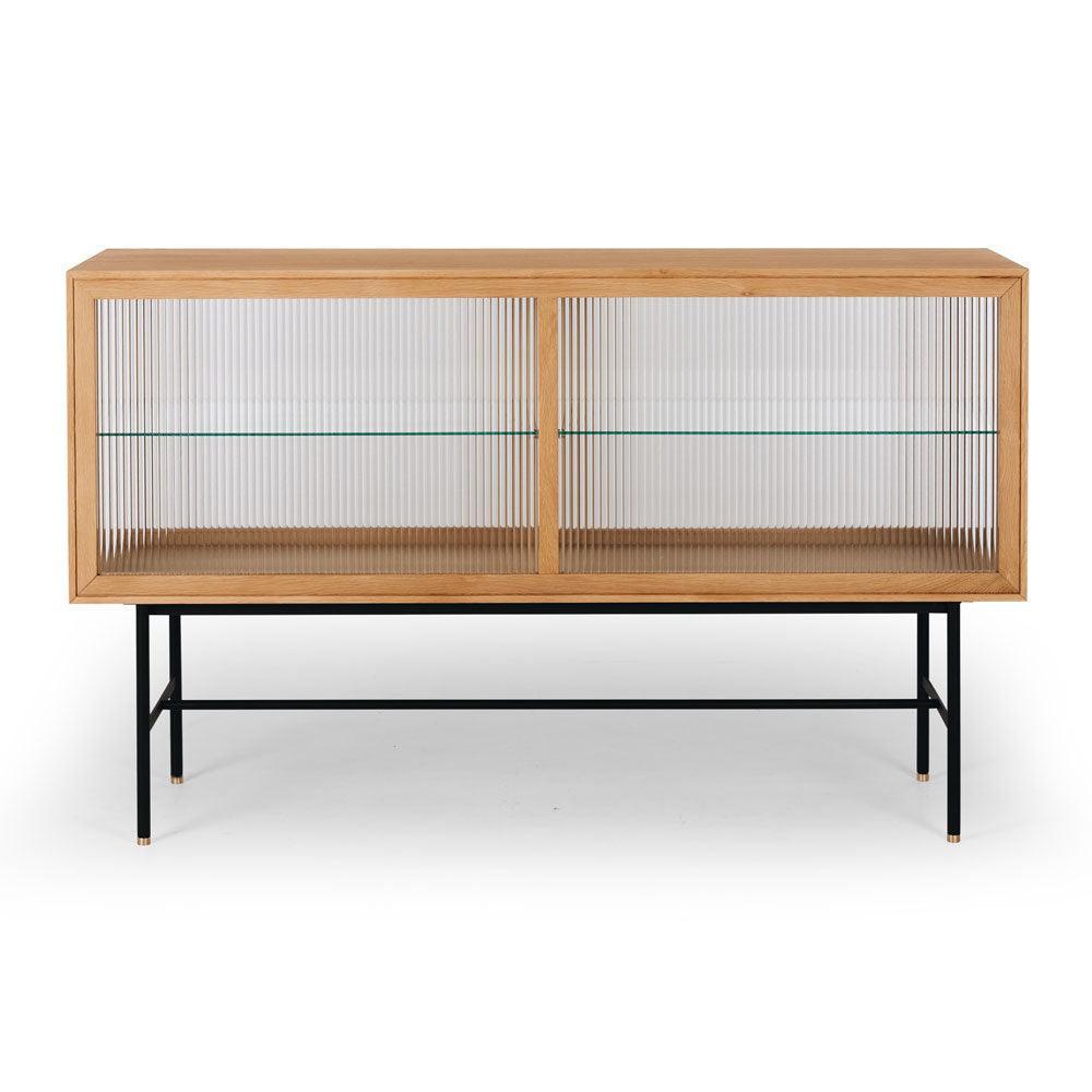 Kobe Sideboard Fluted Glass - Oak - Humble & Grand Homestore