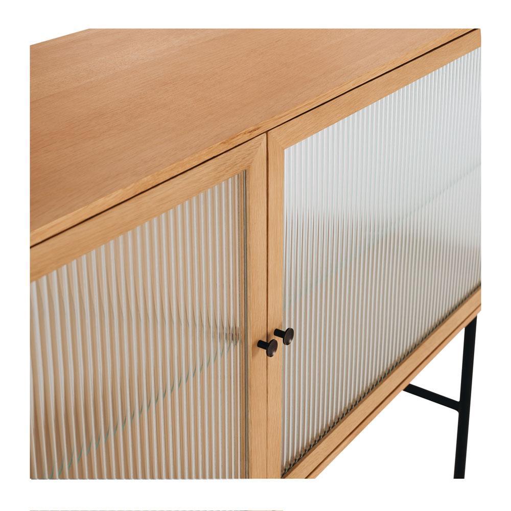 Kobe Sideboard Fluted Glass - Oak - Humble & Grand Homestore