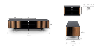 Linea TV Unit - Black/Oak