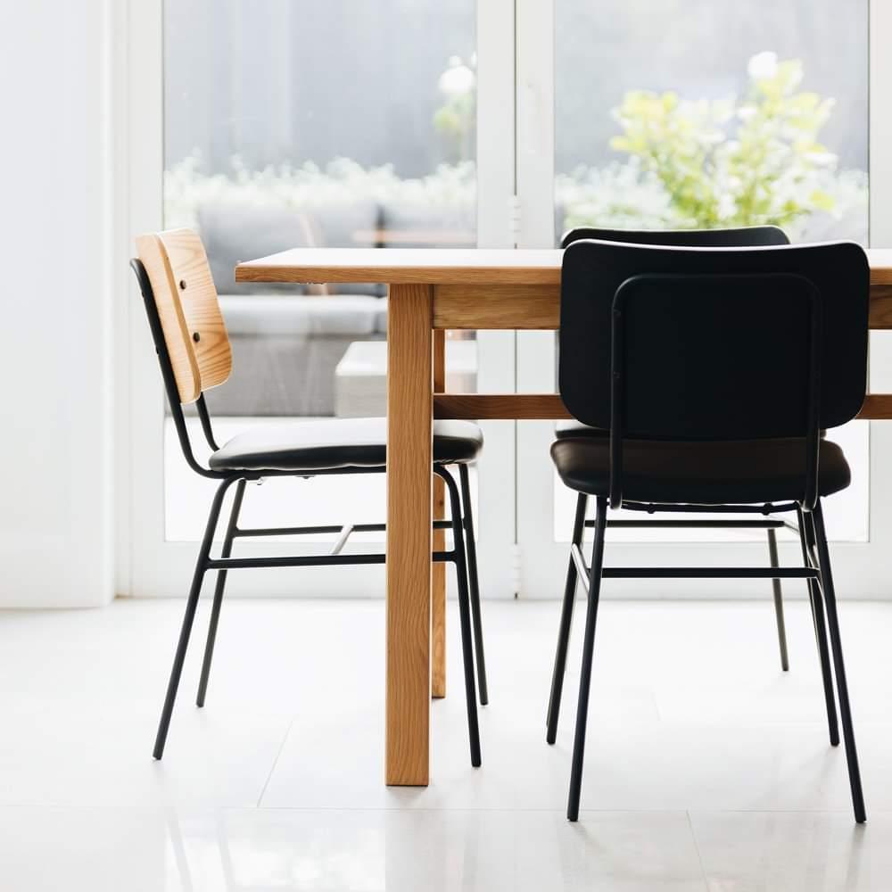 Lukas Dining Chair - Black Panel - Humble & Grand Homestore