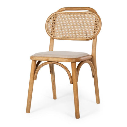 Mina Dining Chair - Rattan Fabric Seat - Humble & Grand Homestore