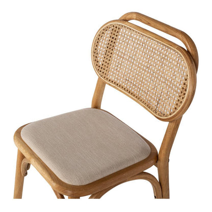 Mina Dining Chair - Rattan Fabric Seat - Humble & Grand Homestore