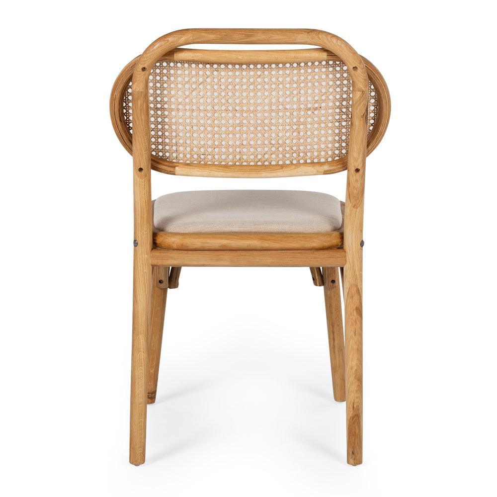 Mina Dining Chair - Rattan Fabric Seat - Humble & Grand Homestore