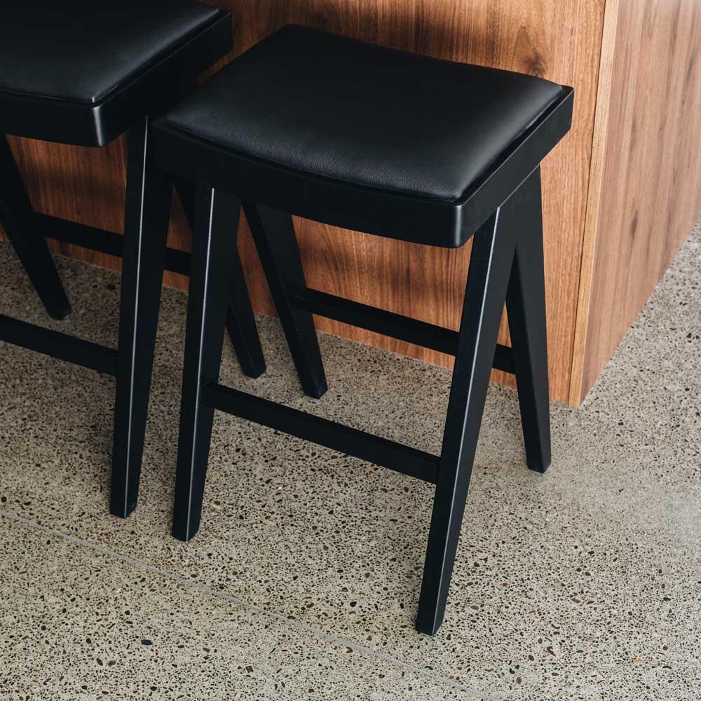 Palma Barstool - Black Oak PU Seat - Humble & Grand Homestore