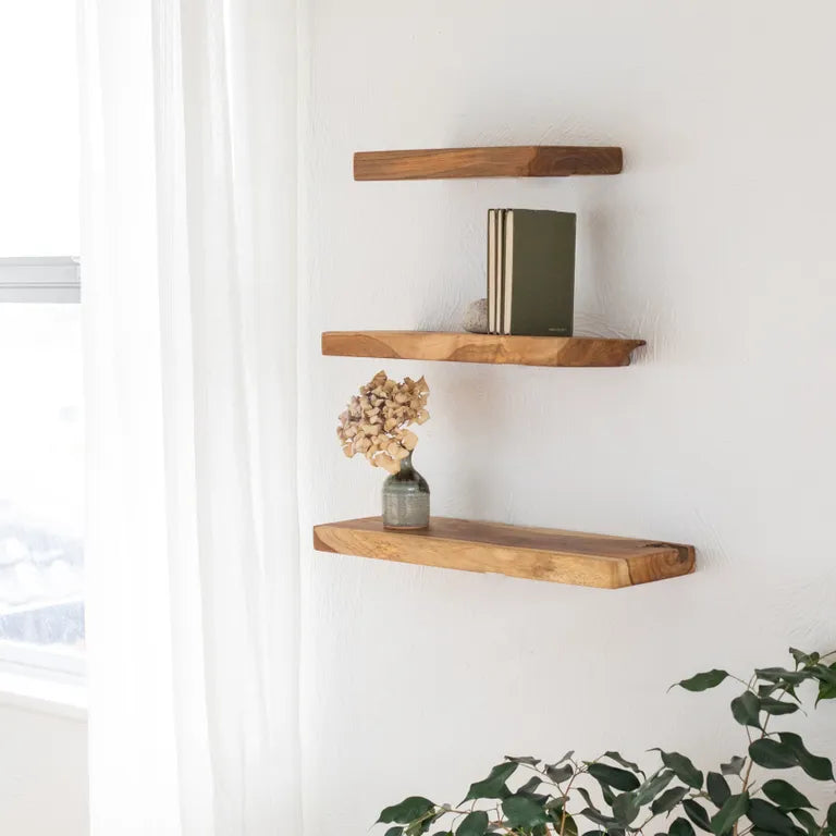 Reclaimed Teak Floating Shelves - Humble & Grand Homestore