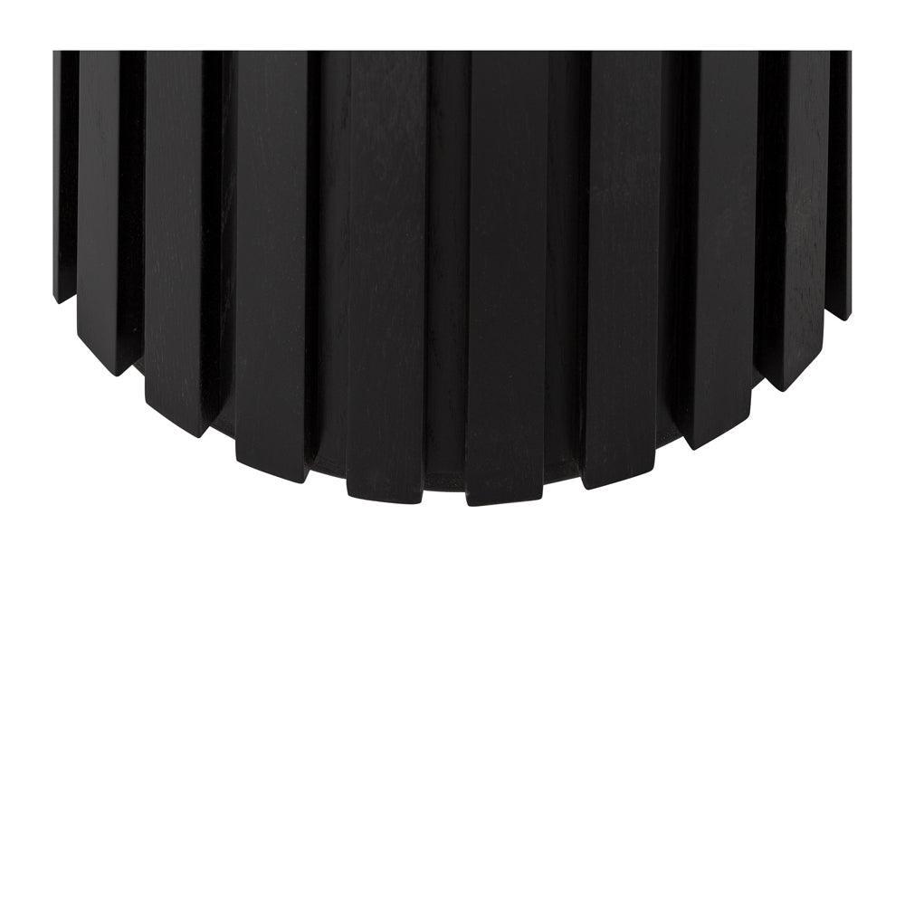 Slatted Terrazzo Round Dining Table - Black Base - Humble & Grand Homestore