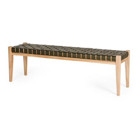 Indo Woven Bench - Olive