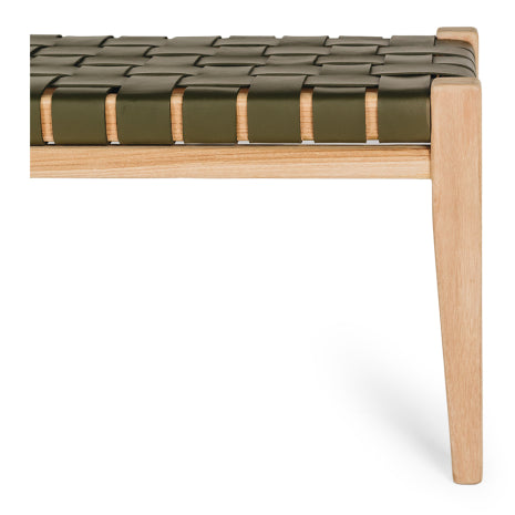 Indo Woven Bench - Olive