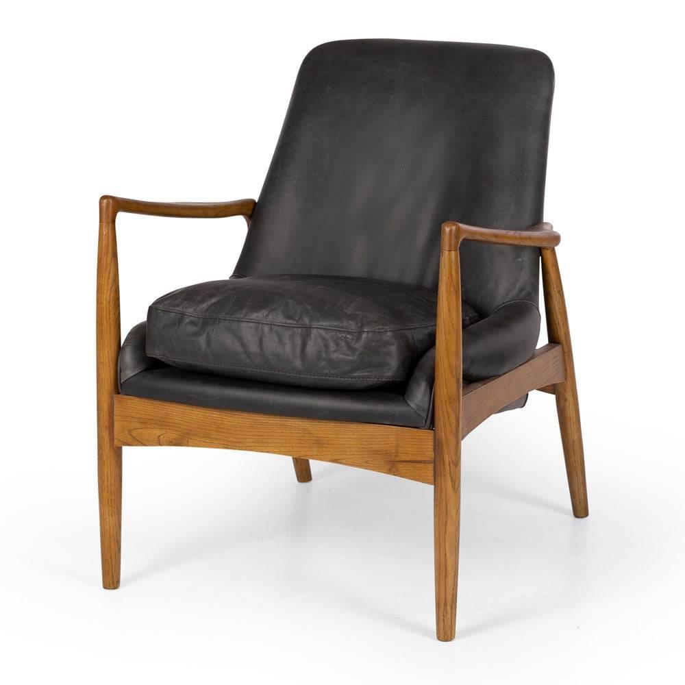 Steiner Armchair - Black Wax Leather - Humble & Grand Homestore