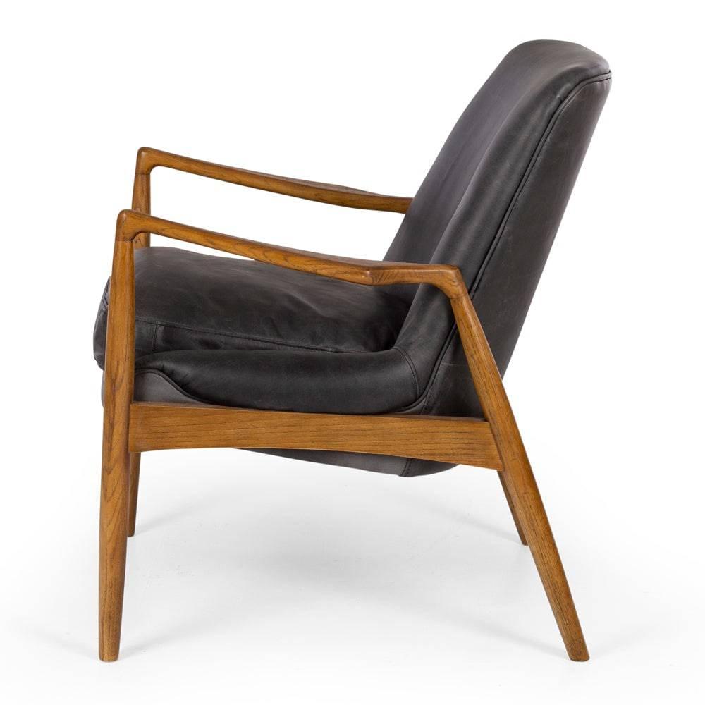 Steiner Armchair - Black Wax Leather - Humble & Grand Homestore