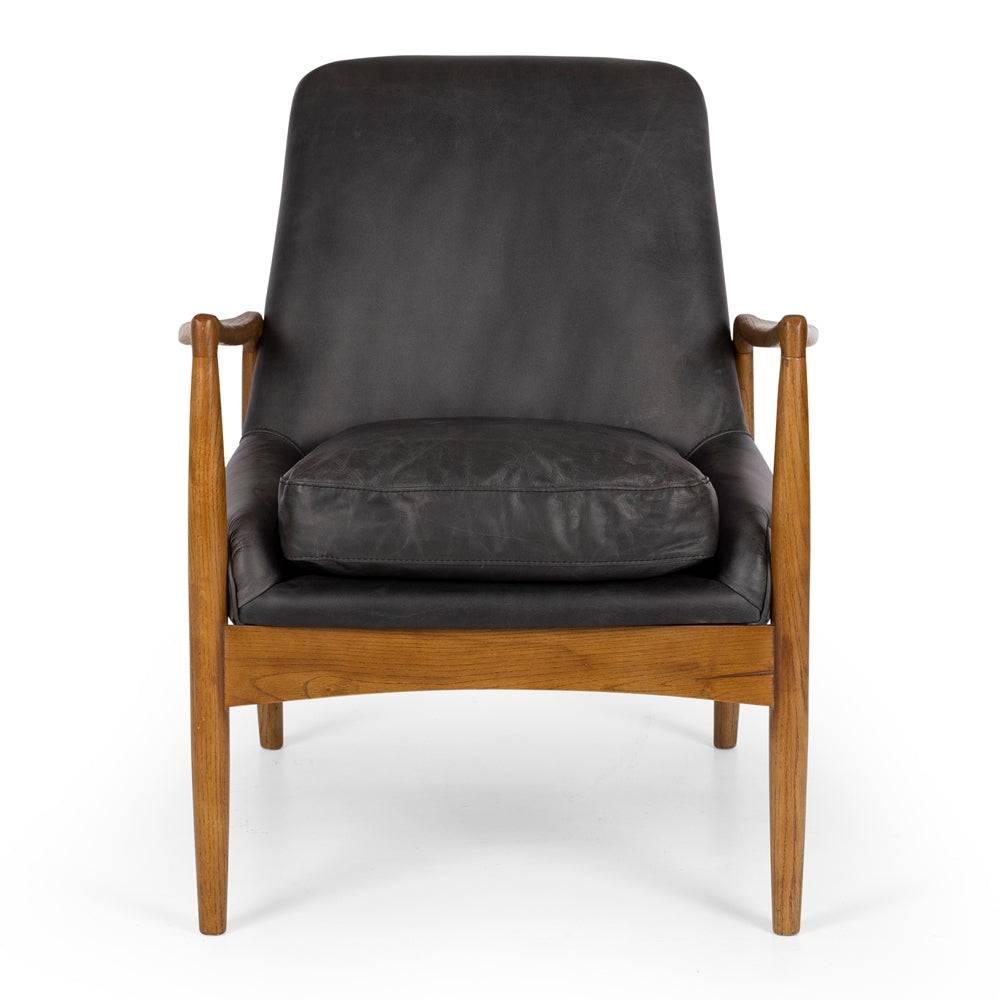 Steiner Armchair - Black Wax Leather - Humble & Grand Homestore