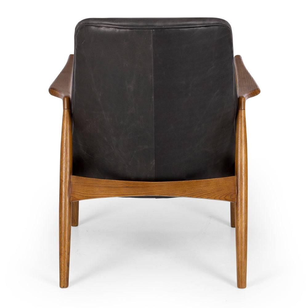 Steiner Armchair - Black Wax Leather - Humble & Grand Homestore