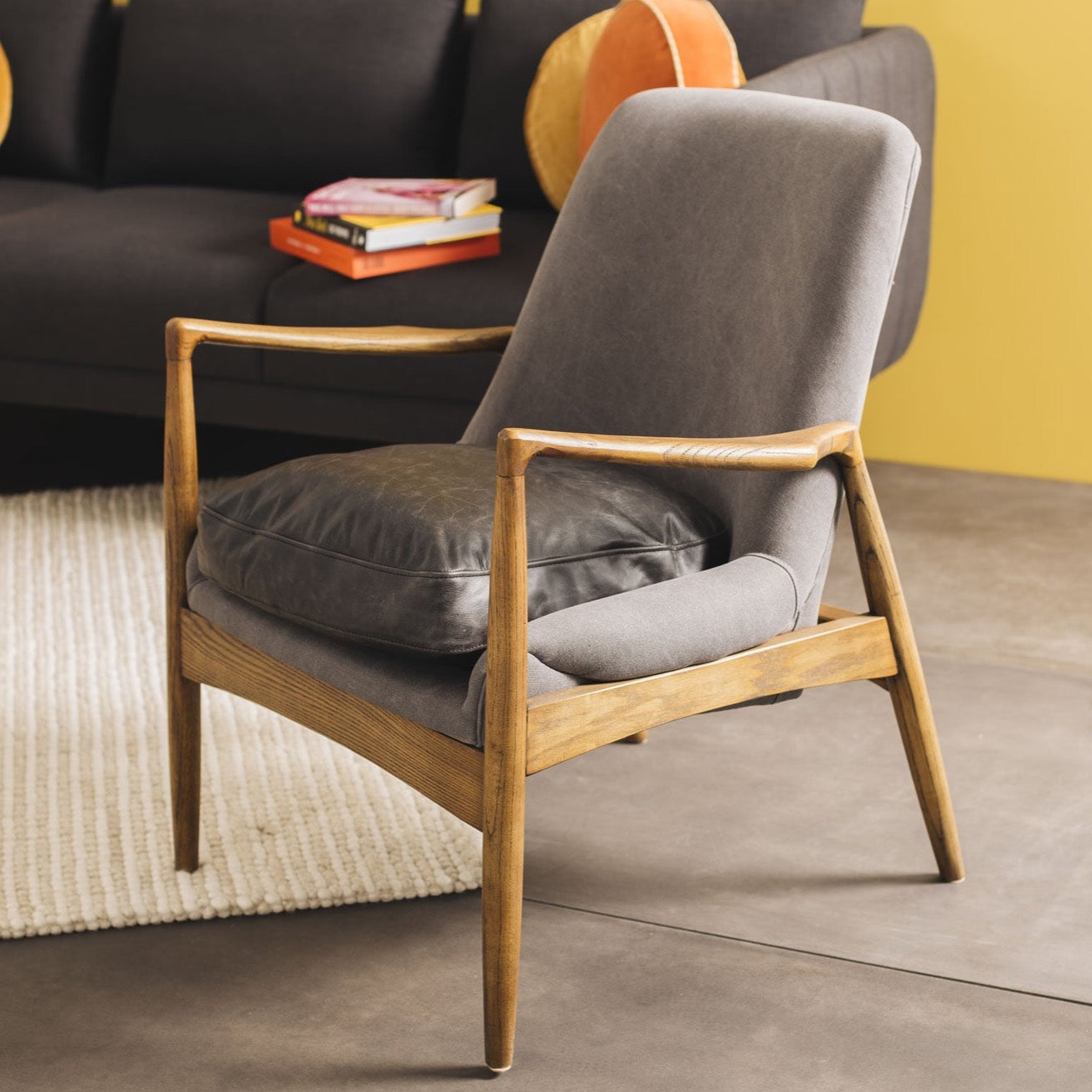 Steiner Armchair - Canvas Charcoal