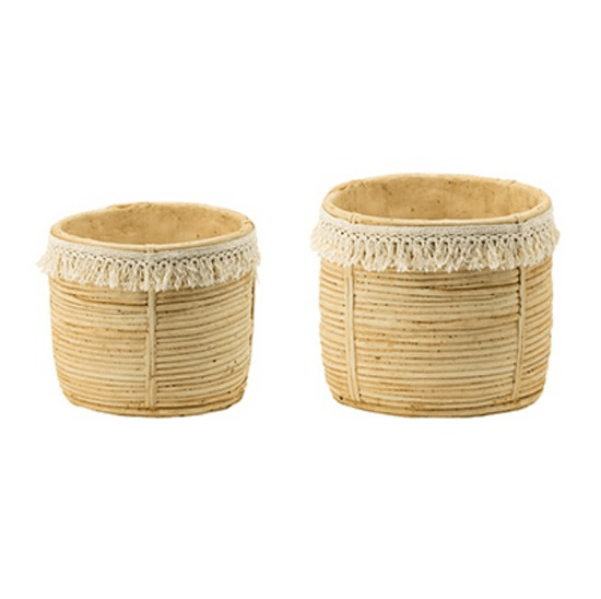 Tassel Cement Bamboo-look Planter - Humble & Grand Homestore