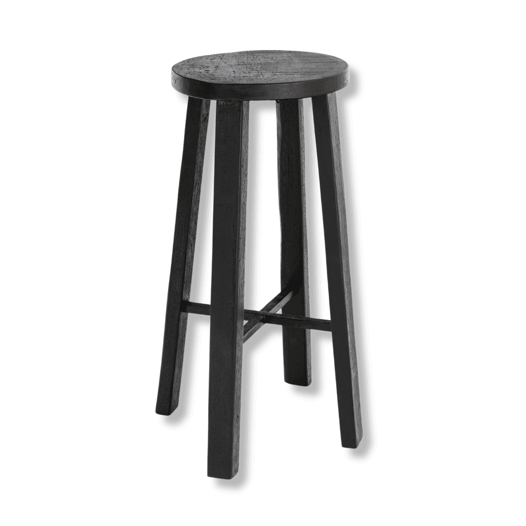 Teak Hitam Barstool - Black - Humble & Grand Homestore