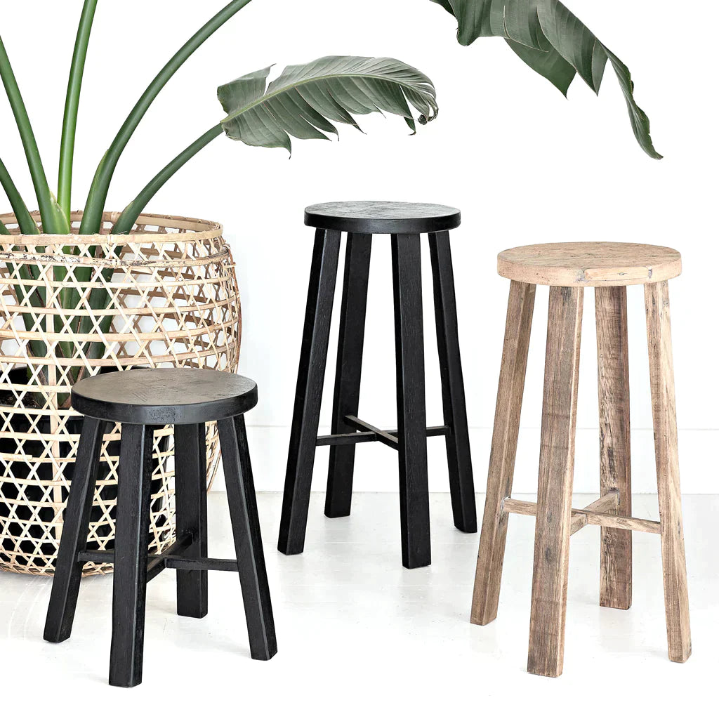 Teak Hitam Barstool - Black - Humble & Grand Homestore