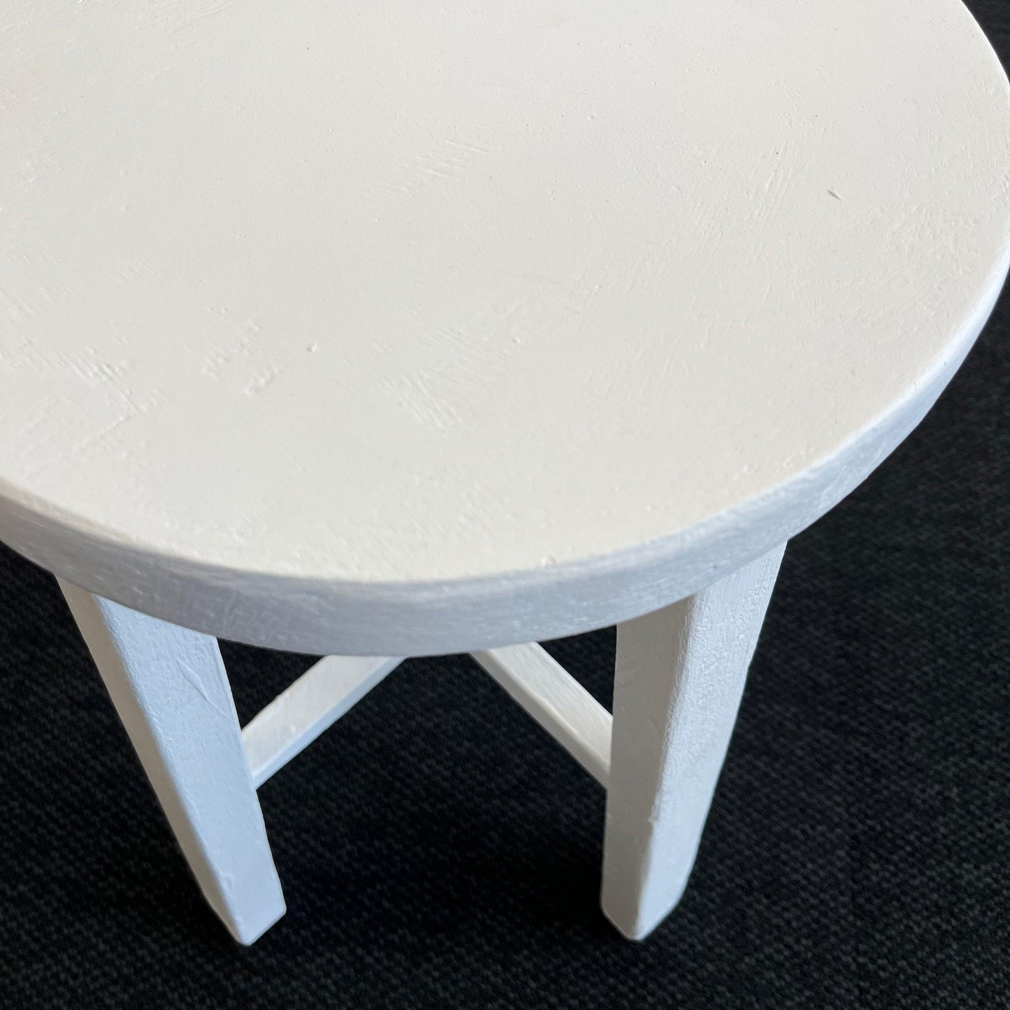 Teak Round Stool - White - Humble & Grand Homestore